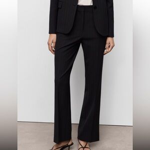 Mango STRAIGHT-FIT SUIT PANTS Navy pinstripe NWT